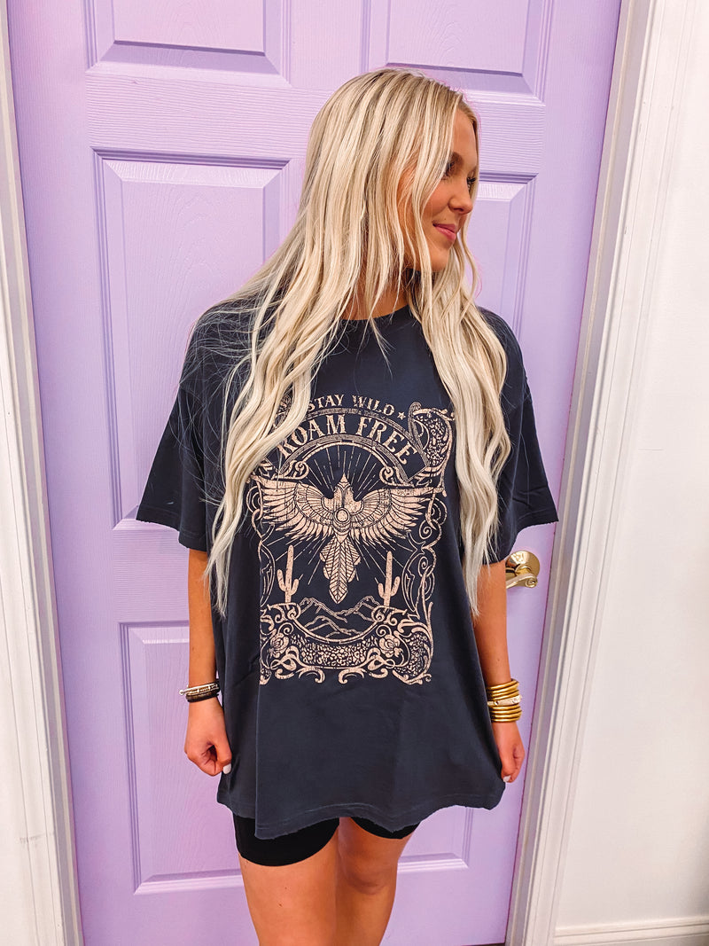 Stay Wild Eagle Black Tee