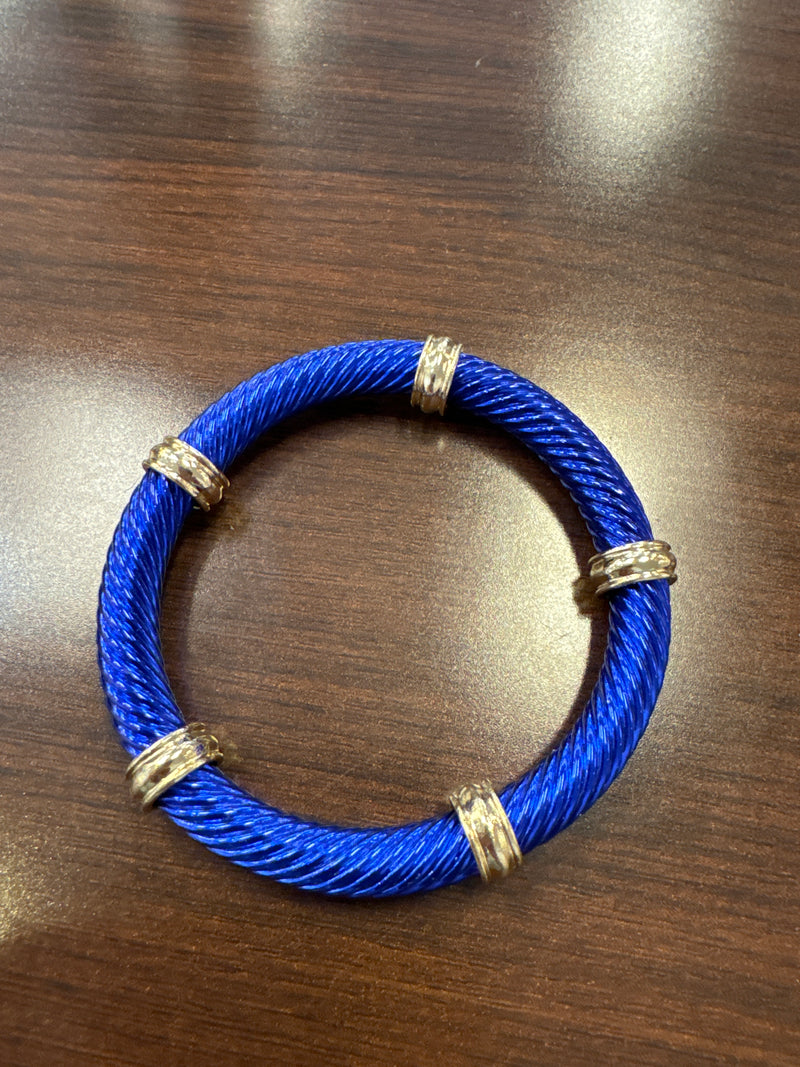 Blue Twisted Elastic Bracelet