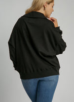 black scuba pullover top umgee