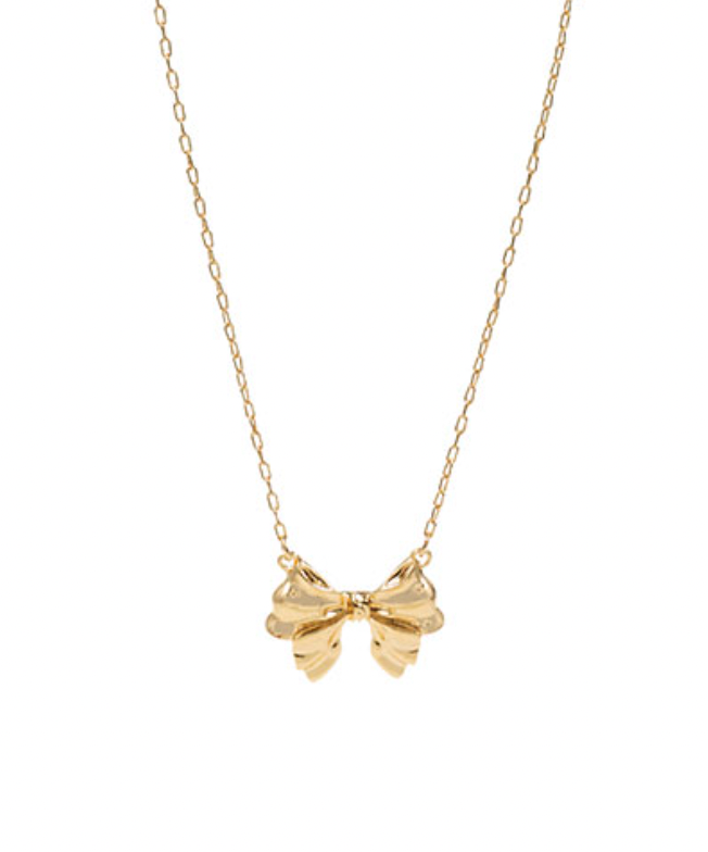 bow gol dainty necklace