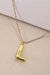 Gold bubble balloon initial L necklaces