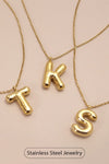 Gold bubble balloon initial S necklaces