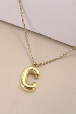 Gold bubble balloon initial C necklaces