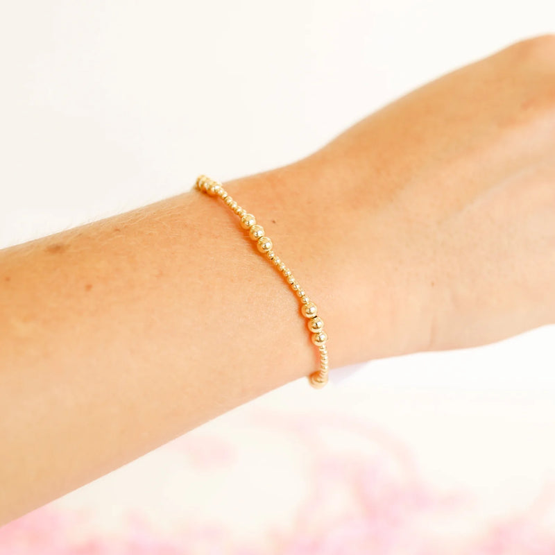 Beaded Blondes kids Ily gold beaded bracelets