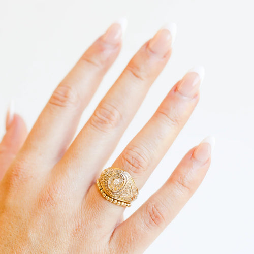 beaded blondes lexi band gold beaded ring