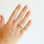 beaded blondes lexi band gold beaded ring