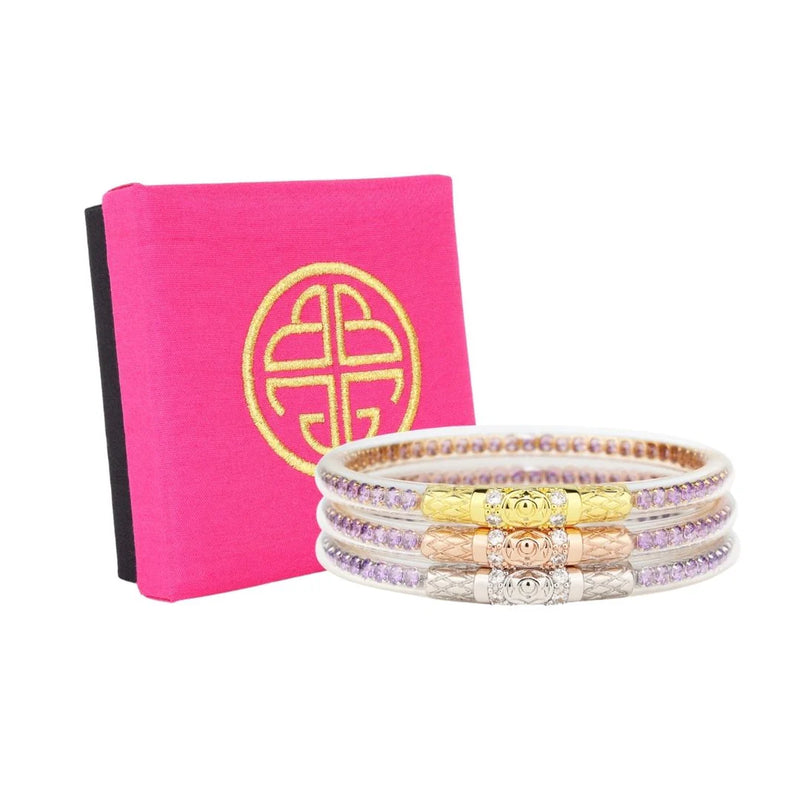 BudhaGirl Lila Three Queens all weather bangle bracelets 