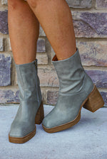 Foster Moss Green Heeled Boot