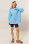 BLUE SWEATER HALF zip pullover