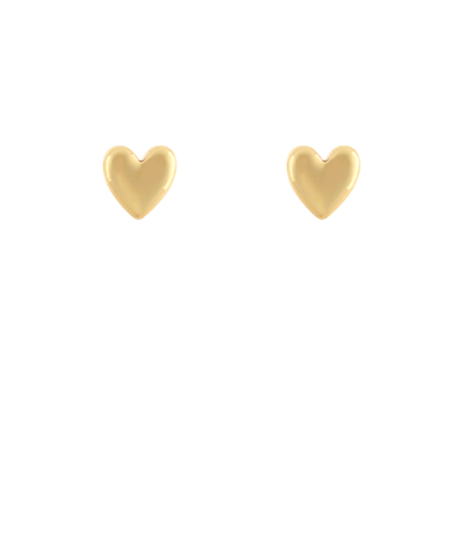 gold heart stud earrings
