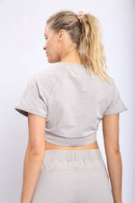 Mono B Light Grey Cropped Tee