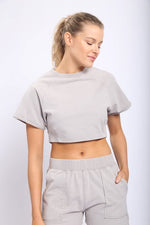 Mono B Light Grey Cropped Tee