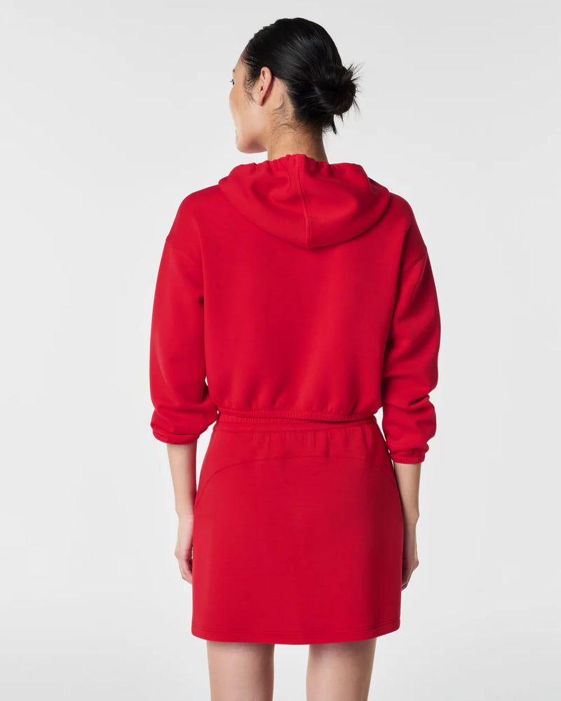 Spanx Airessentials red cinched cropped hoodie