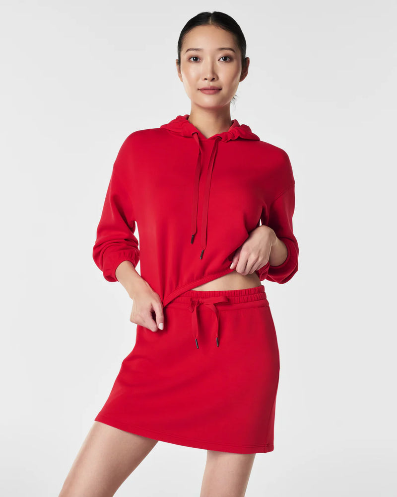 Spanx Airessentials red cinched cropped hoodie