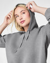 Spanx airessentials cinched semi cropped heather grey hoodie sweatshirt