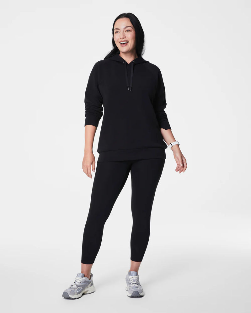 Spanx AirEssentials long hoodie pullover top in very black