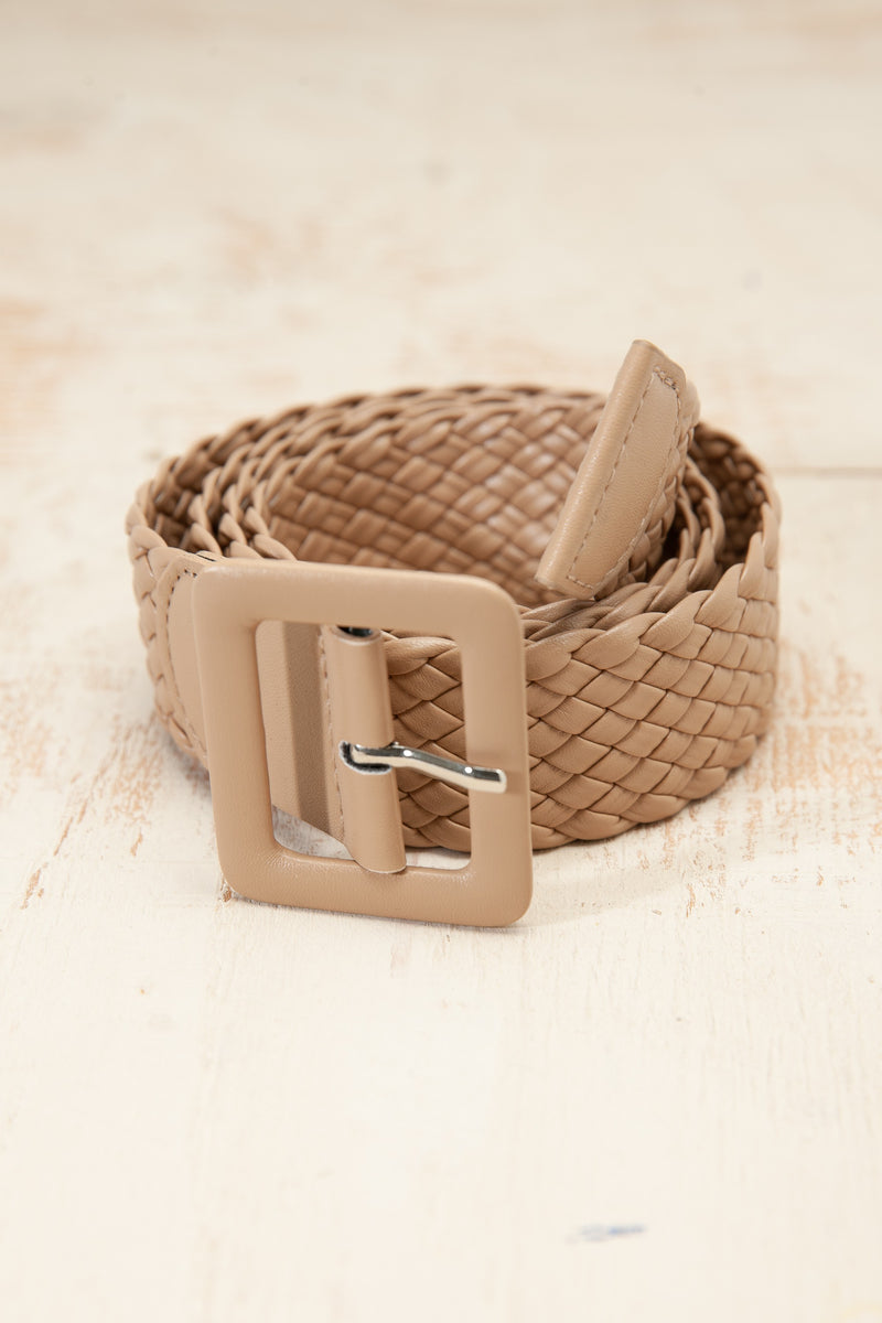 Taupe Braided Belt