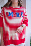 america patch letter oversized tee