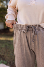 Washed Mocha Barrel Lounge Pants