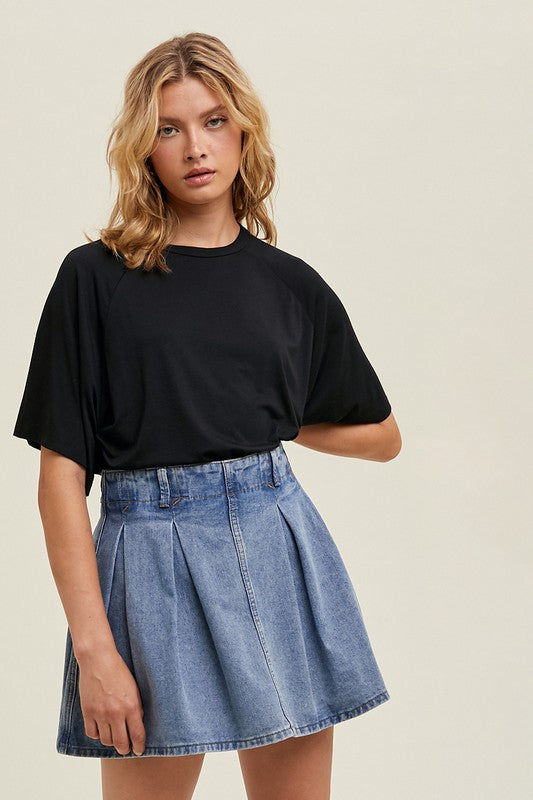 Wishlist Black relaxed fit, boxy short sleeve top