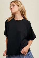 Wishlist Black relaxed fit, boxy short sleeve top