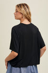 Wishlist Black relaxed fit, boxy short sleeve top