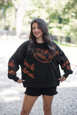 Touchdown Obsessed Black Football Sweatshirt