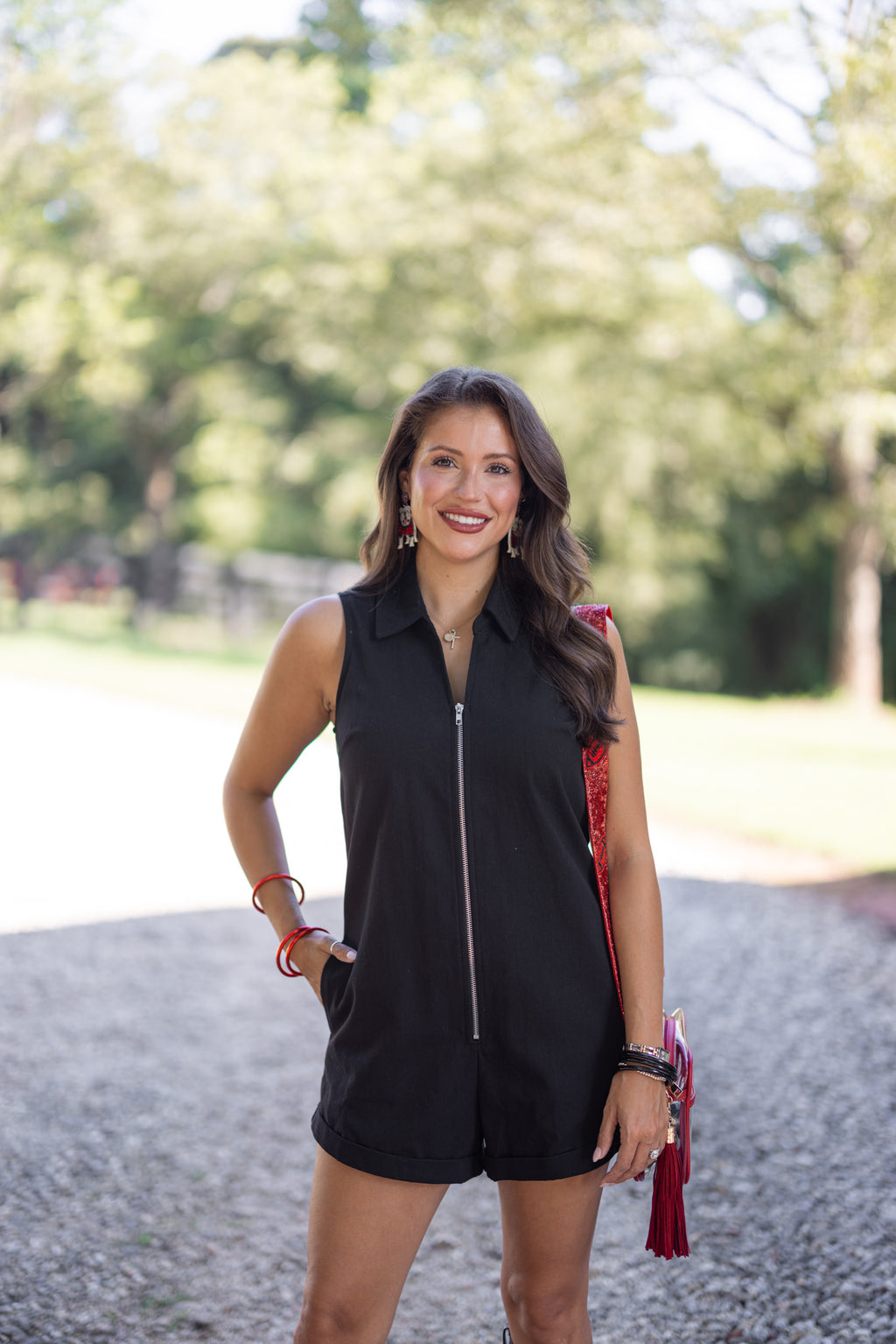 black denim cotton collared romper