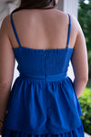 classy sophisticated blue bow midi dress