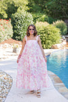 pink floral bump friendly maxi dress