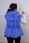 Ruffled Bows Blue Puffer Vest