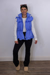 Ruffled Bows Blue Puffer Vest