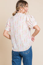 Jodifl Blush multi watercolor print top 