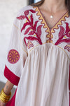 boho embroidered fall mini dress