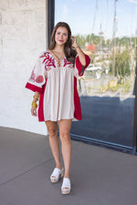 boho embroidered fall mini dress