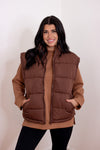 brown puffer vests