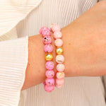 BuDhaGirl marble beaded bracelet in blush