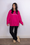 hot pink redeemed sweatshirt pullover