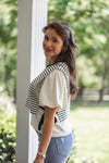 classic black striped vest top