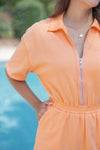 orange terry knit summer romper