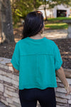 green cropped basic tee