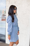 karlie branddenim long sleeve shift dress