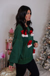 santa bow tie green pullover