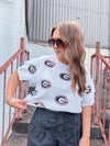 sequin uga gameday cropped top