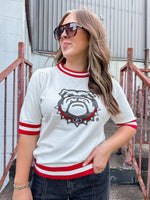 uga bulldog sequin sweater top