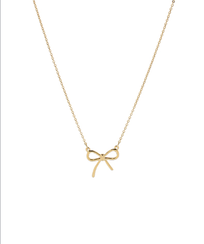 dainty gold bow necklace