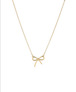 dainty gold bow necklace