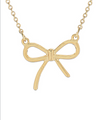 dainty gold bow necklace