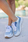 trending platform denim knit sneaker