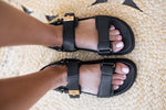 designer dupe black platform sandals